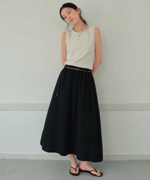 WEDNESDAYOASISFORWOMEN（ウェンズデー オアシス フォー ウーマン）の「[アトリエスタンダード] ネチュラルリングルスカート_2COLOR(WB6SK05)（スカート・レディース・ブラック/ホワイト・FREE）」の7枚目の写真
