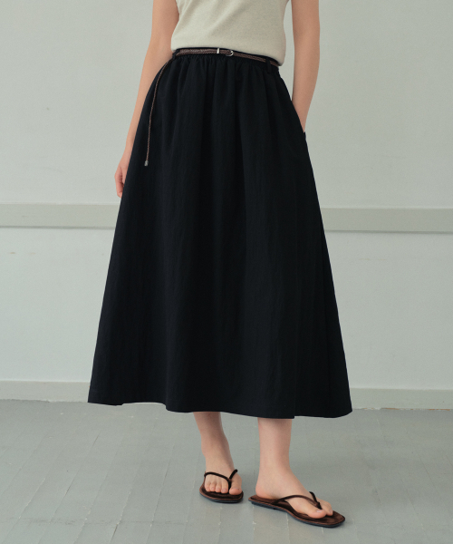 WEDNESDAYOASISFORWOMEN（ウェンズデー オアシス フォー ウーマン）の「[アトリエスタンダード] ネチュラルリングルスカート_2COLOR(WB6SK05)（スカート・レディース・ブラック/ホワイト・FREE）」の9枚目の写真