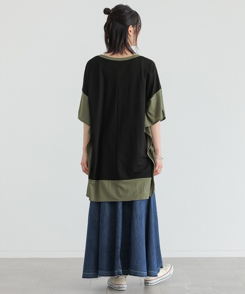 n'OrLABEL(ノアールレーベル)の「【接触冷感】配色冷感カノコチュニック(Tシャツ/カットソー・レディース・ブラック/イエロー/ブルー・FREE)」の12枚目の写真