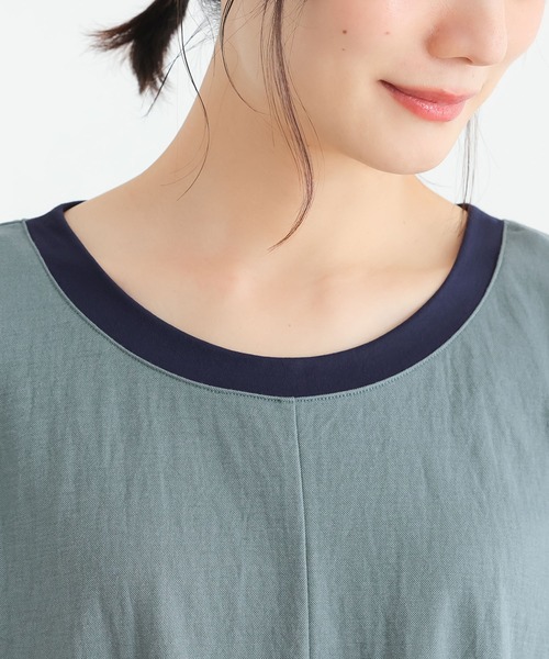 n'OrLABEL(ノアールレーベル)の「【接触冷感】配色冷感カノコチュニック(Tシャツ/カットソー・レディース・ブラック/イエロー/ブルー・FREE)」の17枚目の写真