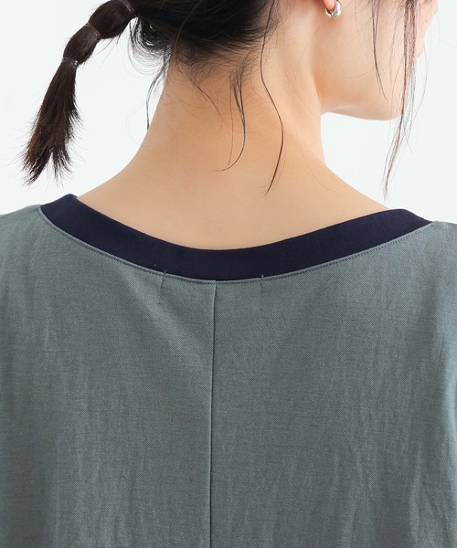 n'OrLABEL(ノアールレーベル)の「【接触冷感】配色冷感カノコチュニック(Tシャツ/カットソー・レディース・ブラック/イエロー/ブルー・FREE)」の18枚目の写真