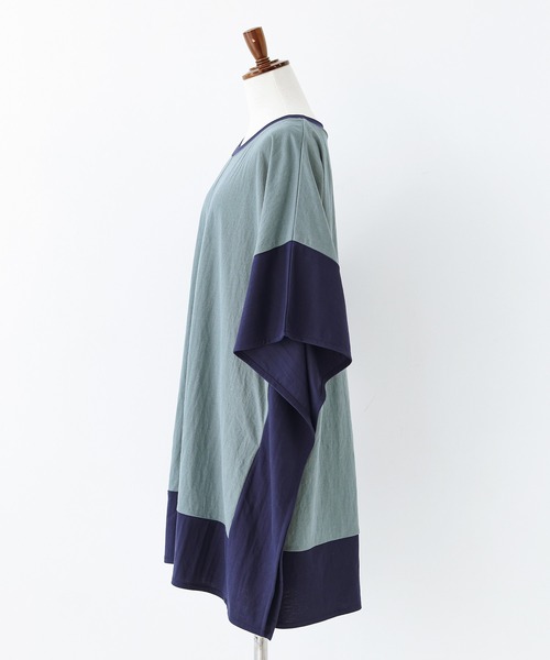 n'OrLABEL(ノアールレーベル)の「【接触冷感】配色冷感カノコチュニック(Tシャツ/カットソー・レディース・ブラック/イエロー/ブルー・FREE)」の21枚目の写真