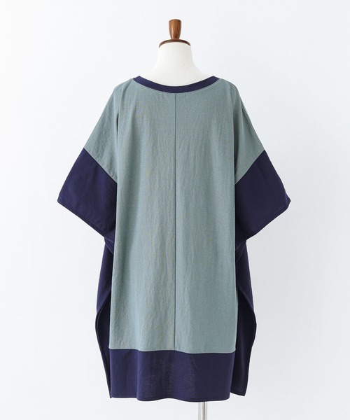 n'OrLABEL(ノアールレーベル)の「【接触冷感】配色冷感カノコチュニック(Tシャツ/カットソー・レディース・ブラック/イエロー/ブルー・FREE)」の22枚目の写真