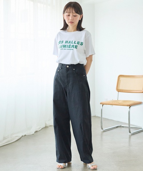 LAVEANGE（ラビアンジェ）の「カーブチノワイドパンツ｜ラクなのに美脚見え/大人カジュアル/チノパン/後ろゴム/きれいめ（チノパンツ・レディース・ベージュ/ブラウン/ブラック・4L/M/LL/5L/3L）」の10枚目の写真