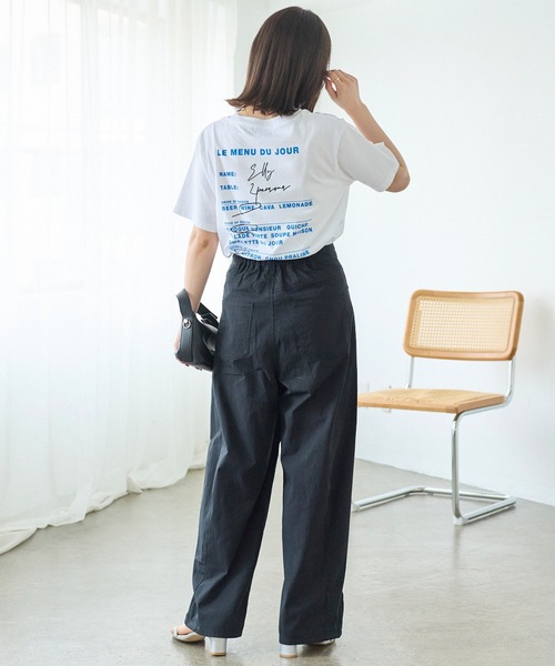 LAVEANGE（ラビアンジェ）の「カーブチノワイドパンツ｜ラクなのに美脚見え/大人カジュアル/チノパン/後ろゴム/きれいめ（チノパンツ・レディース・ベージュ/ブラウン/ブラック・4L/M/LL/5L/3L）」の13枚目の写真