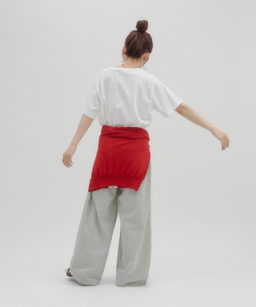 DISCOAT(ディスコート)の「【umm.】コード刺繍ロゴ半袖Tシャツ(Tシャツ/カットソー・レディース・ネイビー/グレー/オフホワイト・FREE)」の8枚目の写真