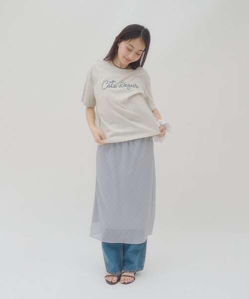DISCOAT(ディスコート)の「【umm.】コード刺繍ロゴ半袖Tシャツ(Tシャツ/カットソー・レディース・ネイビー/グレー/オフホワイト・FREE)」の15枚目の写真