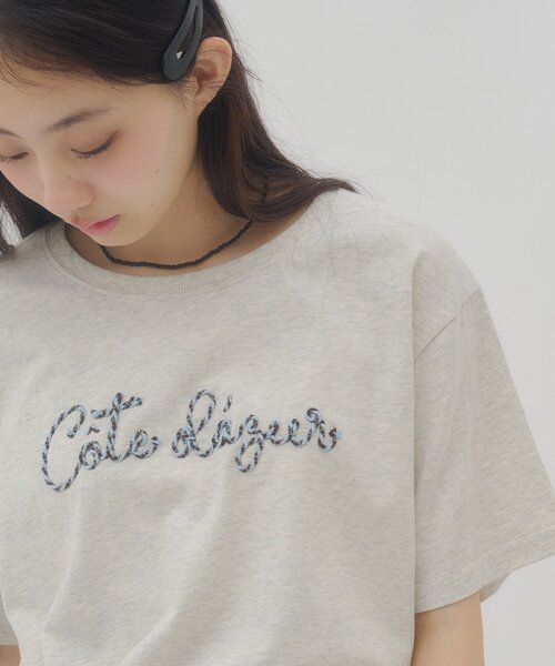 DISCOAT(ディスコート)の「【umm.】コード刺繍ロゴ半袖Tシャツ(Tシャツ/カットソー・レディース・ネイビー/グレー/オフホワイト・FREE)」の17枚目の写真