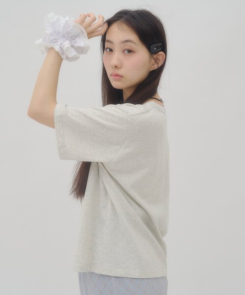 DISCOAT(ディスコート)の「【umm.】コード刺繍ロゴ半袖Tシャツ(Tシャツ/カットソー・レディース・ネイビー/グレー/オフホワイト・FREE)」の19枚目の写真