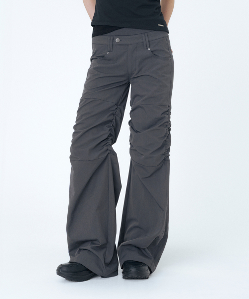 Miseki SEOUL(ミセキソウル)の「Ribbed layered shirring pants CHARCOAL(その他パンツ・レディース・その他・1/2)」の1枚目の写真