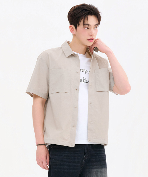 CHASECULT(チェイスカルト)の「男性ライト半袖シャツ-FBRK5521D0M(シャツ/ブラウス・メンズ・ライトベージュ・95/100/105/110)」の3枚目の写真