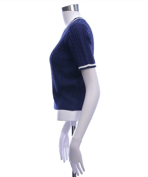 clear（クリア）の「配色ラインワンポイント刺繍ニットトップス［骨格ウェーブ／フェミニン／ガーリー／きれいめ／上品］（ニット/セーター・レディース・オフホワイト/ネイビー/ピンク/サックスブルー・F）」の21枚目の写真