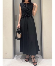 フロントノットリボンドレス/防シワ