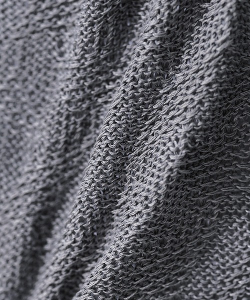 ASTRONOMY(アストロノミー)の「透かし編みシアー半袖ニットシャツ(ニット/セーター・メンズ・ネイビー/ブラック/グレー・L/XL/S/M)」の10枚目の写真