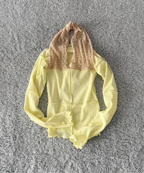 O(オー)の「Baserange Husk long sleeve tee(Tシャツ/カットソー・レディース・イエロー系その他・X-SMALL)」の4枚目の写真