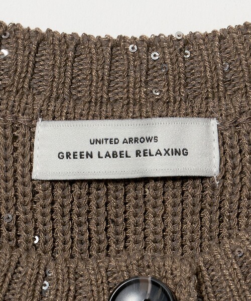 green label relaxing(グリーンレーベルリラクシング)の「スパンコール ニット ボタン ベスト(ベスト・レディース・オリーブ・FREE)」の20枚目の写真