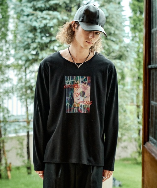 CASPER JOHN(キャスパージョン)の「High-tech U-neck psycho-path cut-sew/ハイテックUネックサイコパスカットソー(Tシャツ/カットソー・メンズ・ブラック/ホワイト・X-SMALL/LARGE/MEDIUM/SMALL)」の2枚目の写真