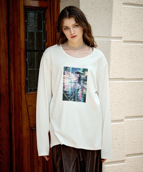 CASPER JOHN(キャスパージョン)の「High-tech U-neck psycho-path cut-sew/ハイテックUネックサイコパスカットソー(Tシャツ/カットソー・メンズ・ブラック/ホワイト・X-SMALL/LARGE/MEDIUM/SMALL)」の3枚目の写真