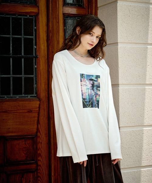 CASPER JOHN(キャスパージョン)の「High-tech U-neck psycho-path cut-sew/ハイテックUネックサイコパスカットソー(Tシャツ/カットソー・メンズ・ブラック/ホワイト・X-SMALL/LARGE/MEDIUM/SMALL)」の4枚目の写真