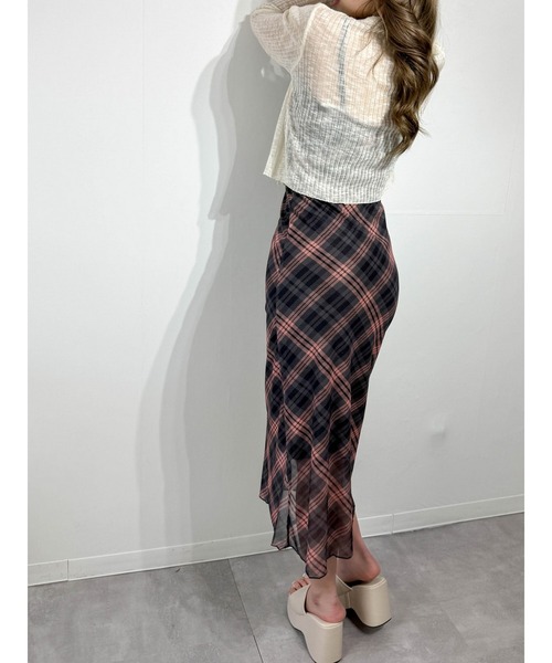 marcydorn（マーシードルン）の「ブラウンチェック ワンピース 韓国風 スリムシルエット ロング丈（ワンピース・レディース・ブラウン・S/M）」の21枚目の写真