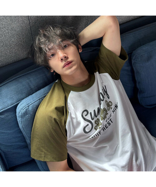 MINDBRIDGE（マインドブリッジ）の「[UNS]ドゥグッド_ラグランオーバーサイズ半袖Tシャツ - 2カラー（Tシャツ/カットソー・メンズ・ブラウン/カーキ・100/110/95/105）」の2枚目の写真