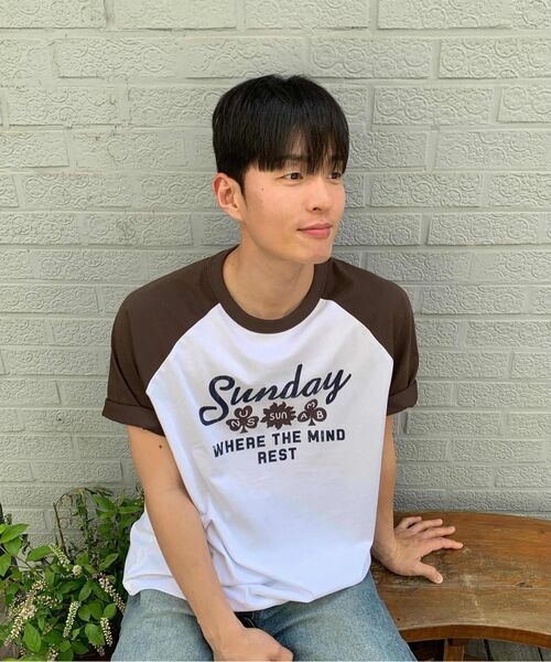 MINDBRIDGE（マインドブリッジ）の「[UNS]ドゥグッド_ラグランオーバーサイズ半袖Tシャツ - 2カラー（Tシャツ/カットソー・メンズ・ブラウン/カーキ・100/110/95/105）」の3枚目の写真