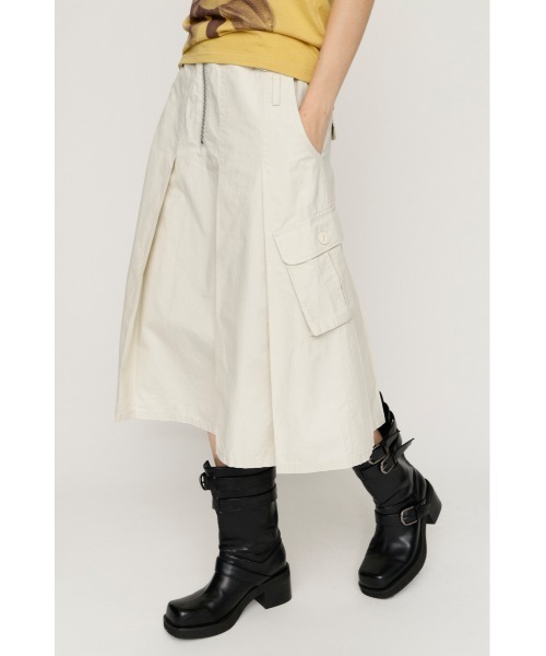 SLY(スライ)の「MILITARY MIDI SK ミリタリーミディスカート 夏服 秋服(スカート・レディース・オフホワイト/カーキ・SMALL/MEDIUM)」の2枚目の写真