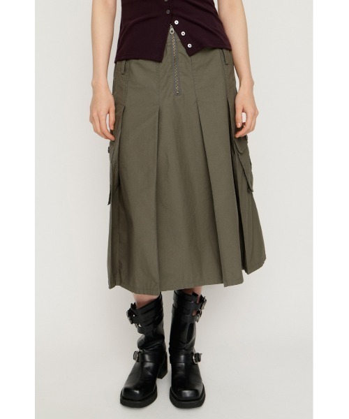 SLY(スライ)の「MILITARY MIDI SK ミリタリーミディスカート 夏服 秋服(スカート・レディース・オフホワイト/カーキ・SMALL/MEDIUM)」の1枚目の写真