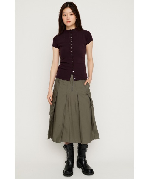 SLY(スライ)の「MILITARY MIDI SK ミリタリーミディスカート 夏服 秋服(スカート・レディース・オフホワイト/カーキ・SMALL/MEDIUM)」の3枚目の写真