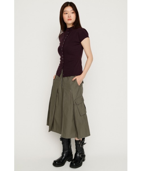 SLY(スライ)の「MILITARY MIDI SK ミリタリーミディスカート 夏服 秋服(スカート・レディース・オフホワイト/カーキ・SMALL/MEDIUM)」の4枚目の写真
