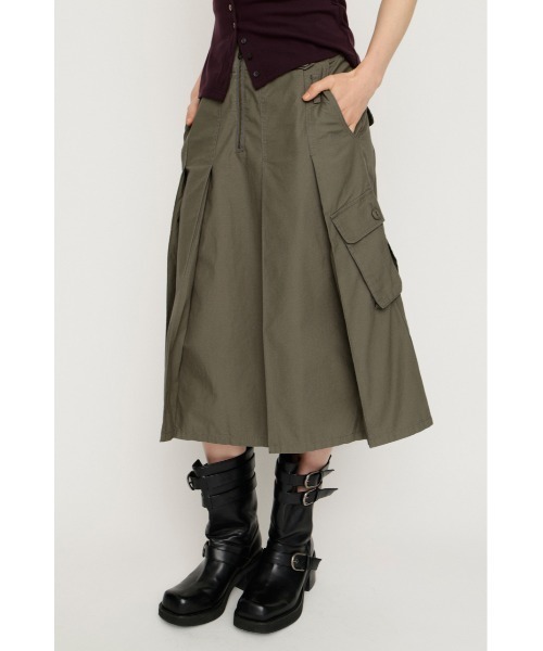 SLY(スライ)の「MILITARY MIDI SK ミリタリーミディスカート 夏服 秋服(スカート・レディース・オフホワイト/カーキ・SMALL/MEDIUM)」の5枚目の写真