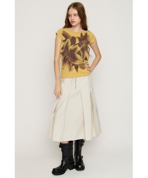 SLY(スライ)の「MILITARY MIDI SK ミリタリーミディスカート 夏服 秋服(スカート・レディース・オフホワイト/カーキ・SMALL/MEDIUM)」の7枚目の写真