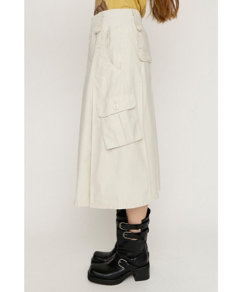 SLY(スライ)の「MILITARY MIDI SK ミリタリーミディスカート 夏服 秋服(スカート・レディース・オフホワイト/カーキ・SMALL/MEDIUM)」の10枚目の写真