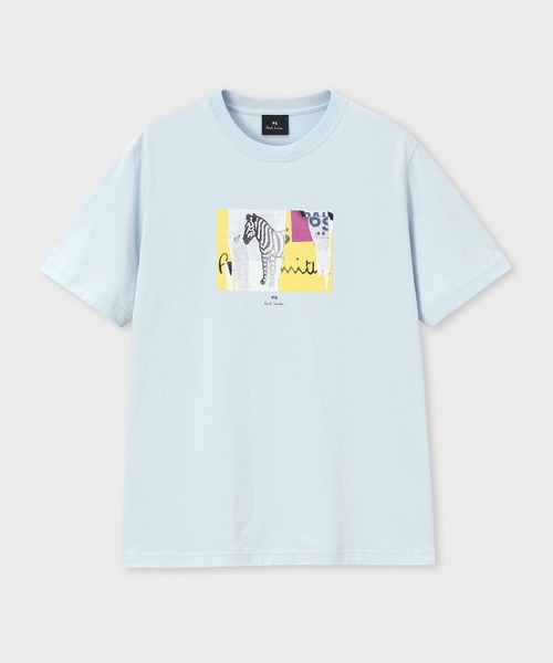 PS Paul Smith(ピーエスポールスミス)の「"Patch Zebra" 半袖Tシャツ / 262556 011R(Tシャツ/カットソー・メンズ・ライトブルー/ホワイト/ライトピンク・SMALL/LARGE/MEDIUM/XX-LARGE/X-LARGE)」の1枚目の写真