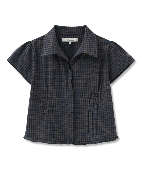Vivacious(ビバシャス)の「エリシアチェックシャツ_2カラーズ(シャツ/ブラウス・レディース・ネイビー/レッド・SMALL/MEDIUM/LARGE)」の5枚目の写真
