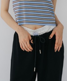 ウエストレイヤードルーズスウェットパンツ