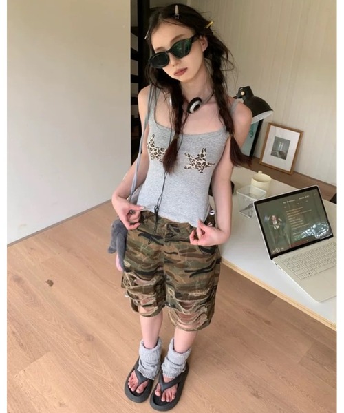 inst.ALL(インストール)の「迷彩柄ダメージルーズハーフパンツ(その他パンツ・レディース・カーキ・L/M/S)」の12枚目の写真
