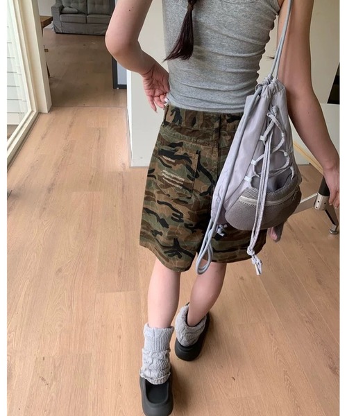 inst.ALL(インストール)の「迷彩柄ダメージルーズハーフパンツ(その他パンツ・レディース・カーキ・L/M/S)」の13枚目の写真