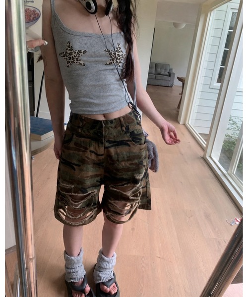 inst.ALL(インストール)の「迷彩柄ダメージルーズハーフパンツ(その他パンツ・レディース・カーキ・L/M/S)」の16枚目の写真