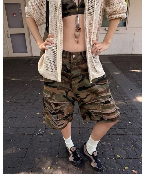 inst.ALL(インストール)の「迷彩柄ダメージルーズハーフパンツ(その他パンツ・レディース・カーキ・L/M/S)」の18枚目の写真