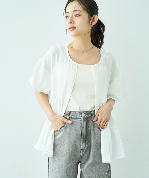 mil(ミル)の「裾レース ストレート デニムパンツ【588115】(デニムパンツ・レディース・チャコールグレー/サックスブルー・M-Regular/M-Short/S-Regular/S-Short)」の3枚目の写真