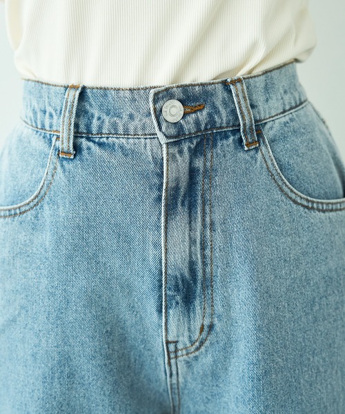 mil(ミル)の「裾レース ストレート デニムパンツ【588115】(デニムパンツ・レディース・チャコールグレー/サックスブルー・M-Regular/M-Short/S-Regular/S-Short)」の18枚目の写真