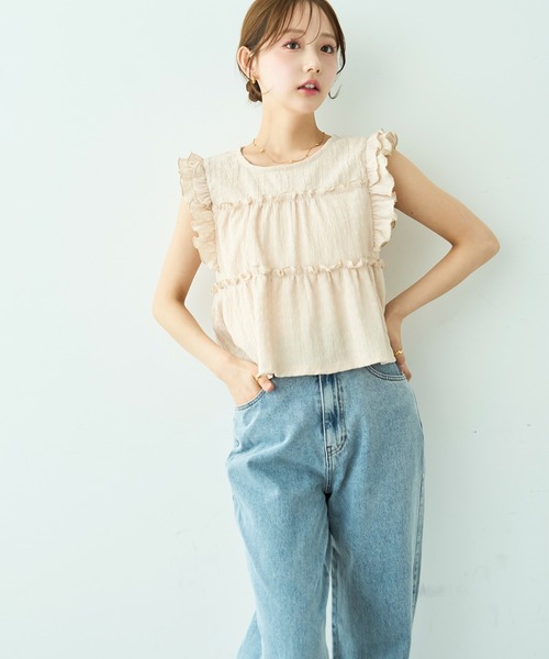mil(ミル)の「裾レース ストレート デニムパンツ【588115】(デニムパンツ・レディース・チャコールグレー/サックスブルー・M-Regular/M-Short/S-Regular/S-Short)」の10枚目の写真