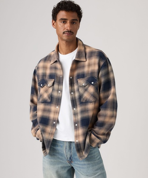 Levi's(リーバイス)の「Levi's/リーバイス ロングスリーブ ボクシー ウエスタンシャツ(シャツ/ブラウス・メンズ・ブラウン・M/S/XL/L)」の2枚目の写真