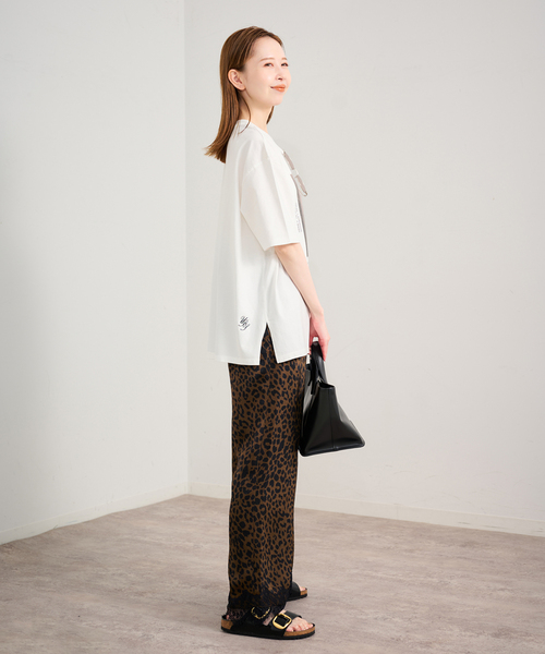 U by SPICK&SPAN(ユーバイスピックアンドスパン)の「ARCHIVE STANCE/アーカイブスタンス lace hem leopard pants(スラックス・レディース・ブラウン・FREE)」の3枚目の写真