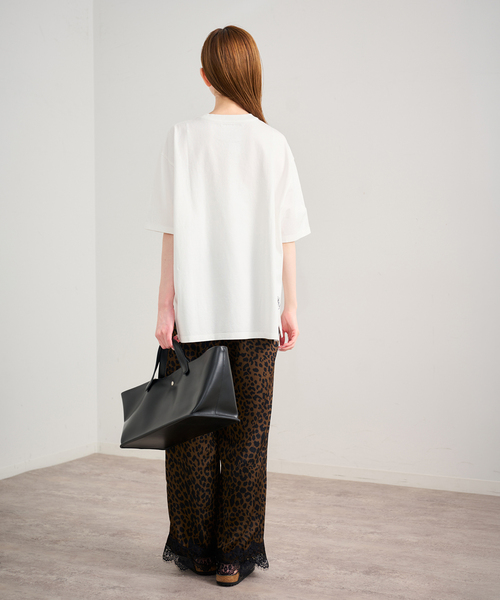 U by SPICK&SPAN(ユーバイスピックアンドスパン)の「ARCHIVE STANCE/アーカイブスタンス lace hem leopard pants(スラックス・レディース・ブラウン・FREE)」の4枚目の写真
