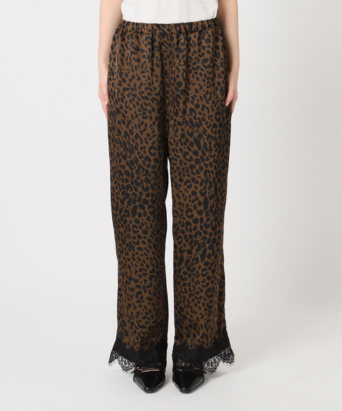 U by SPICK&SPAN(ユーバイスピックアンドスパン)の「ARCHIVE STANCE/アーカイブスタンス lace hem leopard pants(スラックス・レディース・ブラウン・FREE)」の13枚目の写真