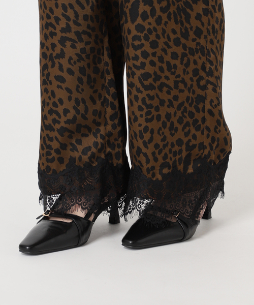 U by SPICK&SPAN(ユーバイスピックアンドスパン)の「ARCHIVE STANCE/アーカイブスタンス lace hem leopard pants(スラックス・レディース・ブラウン・FREE)」の20枚目の写真