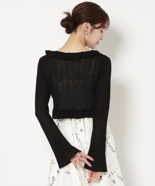 WILLSELECTION(ウィルセレクション)の「フリルニットカーディガン(カーディガン/ボレロ・レディース・ブラック/オフホワイト/ラベンダー・FREE)」の12枚目の写真