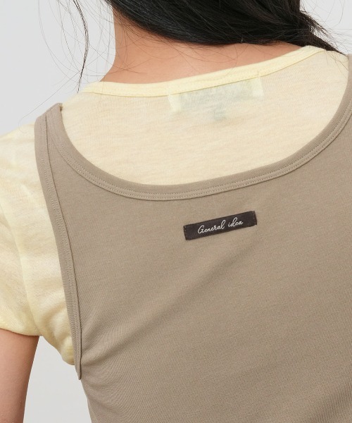 GENERAL IDEA（ジェネラルアイデア）の「【GENERAL IDEA】 2WAYカラーレイヤードTシャツ / TWO-WAY COLOR LAYERED T-SHIRT（Tシャツ/カットソー・レディース・スカイブルー/レッド/ベージュ・L/M/S）」の6枚目の写真